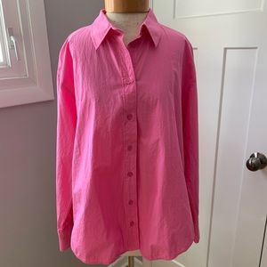 Zara oversized bubble gum button down